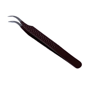 แหนบต่อขนตาสีดำด้านอุปกรณ์เสริมความงามแบบเอียงทำจากสแตนเลส - Product Image 1