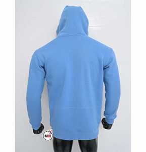 Sweat-shirt à capuche bleu pour homme de haute qualité, imprimé lettres, avec poche, décontracté, en coton tricoté, coupe classique, pour l'hiver, en polaire brodée - Product Image 2