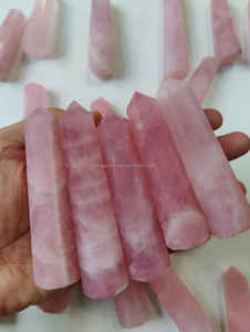 Obelisco de punto de cuarzo rosa natural, piedra preciosa curativa de Reiki tallada para meditación, recuerdos de Feng Shui, tarifa de venta completa, estilo mascota - Product Image 3