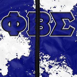 Chaqueta de Satén Phi Beta Sigma 1914, Azul Personalizado, Ropa Universitaria de la Fraternidad Griega Sigma, Prenda Premium - Product Image 3