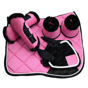 Wholesale Professional Western Horse Riding Saddle <b>Pads</b> Satin <b>Foam</b> Solid Colors Bandage Bell Boot Dressage Cotton Polycotton - Product Image 1