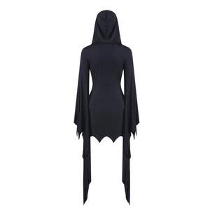 OEM Wholesale Special Horned Bat Wing Custom Embroidered Plus Size Women's <b>Hoodies</b> Full <b>Zip</b> <b>up</b> Hoodie - Product Image 2