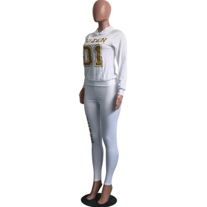 Custom Logo Hoodies And Sweat Pants <b>Jogger</b> Set women Tracksuit 2 Two Piece Set Sweatpants And Puff Printing Hoodie Set - Product Image 6