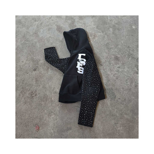 Sweats à capuche en molleton pour hommes de haute qualité avec strass manches longues col à capuche pour l'hiver nouveauté vêtements à motif imprimé - Product Image 5