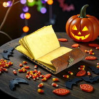 Livre de sorts en cuir Hocus Pocus hanté, Grimoire gothique réaliste avec œil maléfique, Journal de lecture classique, Livre d'ombres pour Halloween