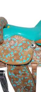 Selle occidentale en cuir pur de course de chevaux anglais de haute qualité fabriquée à la main en cuir véritable Ranch Trail Roping produits indiens - Product Image 2