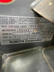 Minicargadora Kubota SSV65 2016 resistente para el rendimiento diario - Product Image 6