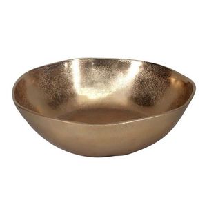 Cuenco para servir de latón con acabado antiguo, ideal para exhibición de mesa de comedor en el hogar y presentación de comida festiva en estilo indio tradicional - Product Image 1
