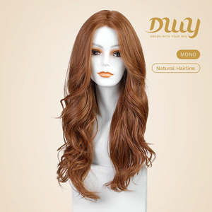 Bonnie High Quality C-DWY Mono Lace Front Free Part Glueless Mid-Length Curly Reddish <b>Brown</b> Synthetic <b>Wig</b> for Ladies - Product Image 2