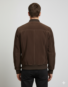 Envío listo Pakistán hizo chaqueta de bombardero de cuero logotipo frontal Vintage moda gamuza búfalo cuero de vaca cabra piel de cordero oveja - Product Image 2