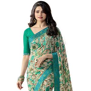 Sari indio tradicional de estilo étnico elegante con estampado digital de Bollywood en georgette para fiesta, blusa sin coser para mujer - Product Image 4