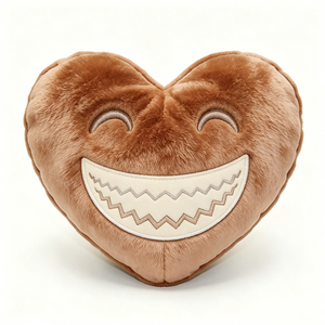 Almohada de peluche personalizada con forma de corazón marrón, Peluche de corazón sonriente, Almohada de peluche linda en forma de corazón, Juguete de peluche suave con cara de corazón - Product Image 5