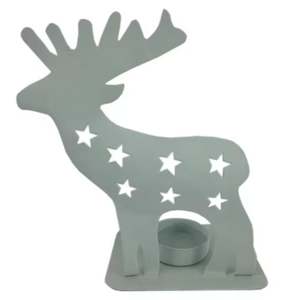 Soporte de luz en T en forma de Reno decorativo de Navidad, soporte de vela de diseño de lujo de Color verde claro para decoración del hogar hecho a mano - Product Image 1