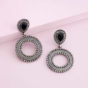 Trendy Vintage Drop Earrings 189729 Gold Plated <b>Copper</b> Brass Geometric Religious Charm Earrings with Pearls Diamonds for Parties - Product Image 1
