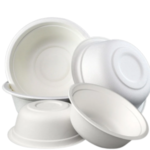 Bols ronds en bagasse de canne à sucre, parfaits pour les plats chauds ou froids. Robuste, compostable et idéal pour un repas durable - Product Image 1