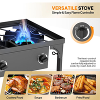 Cuisinière à gaz 3 brûleurs Cuisine d'extérieur Table de camping 3 brûleurs Chine avec pare-brise