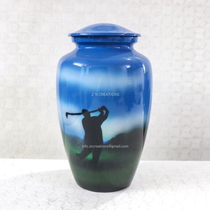 โกศทองเหลืองทำมือสำหรับมนุษย์ขี้เถ้ามือและรูปนกพิราบโกศโลหะสำหรับงานศพของผู้ผลิต - Product Image 1