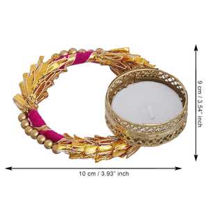 Artículos de Decoración Diwali para Decoración del Hogar, Portavelas Redondo Hecho a Mano para Velas de Té - Product Image 2