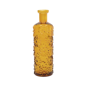 Vase bouteille moderne en verre soufflé à la bouche captivant vase bouteille en verre gaufré tournesol - Product Image 1