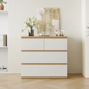 Modern 4-Drawer Bedroom <b>Storage</b> Chest, Minimalist Wood Dresser <b>Cabinet</b>, Versatile Organizer Unit for Bedroom and Home Interior - Product Image 1
