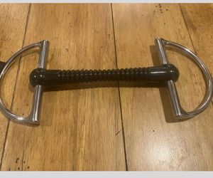 Boca de vulcanita acanalada de goma de acero inoxidable de alta calidad de 4 "Dee Ring Bit para productos de caballos ecuestres - Product Image 2