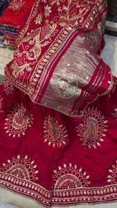 Pure Gaji Silk Women's Lehenga with All Over <b>Gota</b> Pati Work Choli and Duptta Set Made in India - Product Image 4