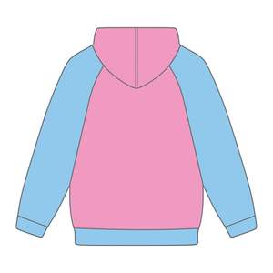 1938 Jack et Jill of America Sweat à capuche manches raglan rose bleu Chenille broderie noir organisations civiques et professionnelles - Product Image 3