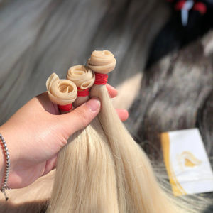 Russe Invisible Genius Super Double Peau Trame Extensions 100% Non Transformés Réel Brut Vierge Remy Cheveux Main Attaché Style Droit - Product Image 1