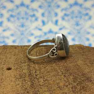 925สไตล์โบฮีเมียนยอดนิยมแหวนช่างฝีมือดีทำจากเงินสเตอร์ลิงประดับพลอยลาบราดอไรต์ติดเพชรดีไซน์ไม่เหมือนใครสำหรับปาร์ตี้ - Product Image 4