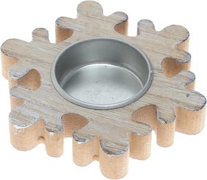 Bougeoir en bois de ferme vintage fait à la main bougeoir en métal et en fer pour la décoration intérieure et la décoration de table de mariage - Product Image 4