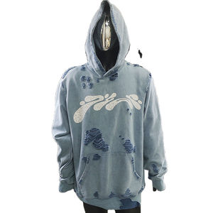 เสื้อฮู้ดผ้าฝ้าย100% สำหรับผู้ชายผ้าปักลายลายสำหรับฤดูใบไม้ร่วง - Product Image 6