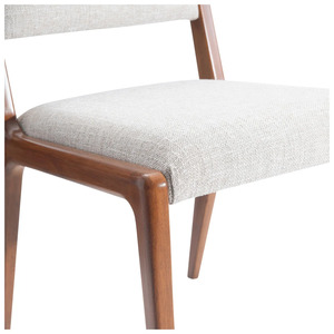 Chaise de salle à manger moderne rembourrée en bois, chaise d'appoint de restaurant avec assise en tissu pour hôtel et salle à manger - Product Image 5