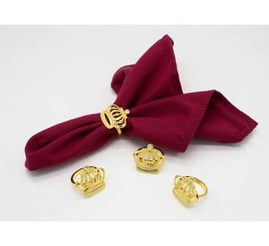 แหวนผ้าเช็ดปากสีทองดีไซน์มงกุฎสุดหรูเหมาะสำหรับงานแต่งงานงานเลี้ยงอาหารค่ำและโอกาสพิเศษของขวัญจากอินเดีย - Product Image 5