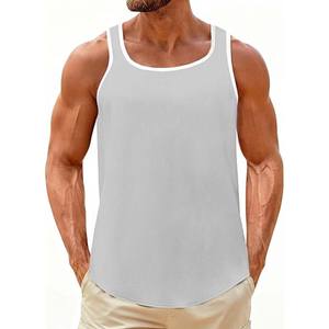 Débardeur Homme Tendance Été Décontracté Grande Taille Personnalisable Couleur Unie Motif Uni 100% Coton Séchage Rapide Respirant - Product Image 6