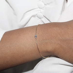 ขายส่ง0.25 CT สร้อยข้อมือเพชรรูปไข่14K & 18K เครื่องประดับแฟชั่นทุกวันกำไลยอดนิยม - Product Image 2