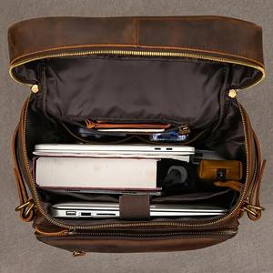 TRAILBLAZER Logo personalizado Vintage cuero genuino hombres mochila hecha a mano cierre de cremallera moda portátil OEM aceptación - Product Image 3