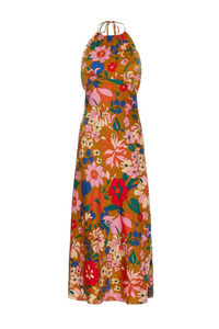 Robe d'été élégante orange sans dos, tissu léger, qualité supérieure, tenue décontractée avec une coupe ample pour femmes - Product Image 6