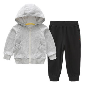 Bon marché, ensembles de survêtements pour enfants de couleur unie personnalisés, vêtements pour garçons, sweats à capuche pour l'hiver, vêtements pour bébés, service OEM - Product Image 1