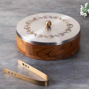 Casserole For Roti | Hot <b>Box</b> For Kitchen Wooden Chapati <b>Box</b> For Kitchen |Hot Pot Roti <b>Box</b> With Stainless Steel Tong with Laser - Product Image 6