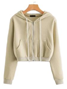 Ropa de moda de manga larga para mujer, Top corto, sudaderas con capucha, uso al aire libre, nueva tendencia, Top corto holgado, Sudadera con capucha para mujer - Product Image 5