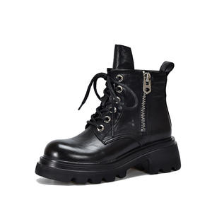 รองเท้าบูทส้นหนาสำหรับผู้หญิง รองเท้าบูทสูงถึงเข่า พื้นรองเท้าหนา รองเท้าแฟชั่นฤดูหนาวสำหรับผู้หญิง รองเท้าบูทสูงถึงต้นขา ทำจากหนังกลับ นุ่มสบาย - Product Image 4