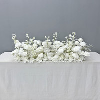 GNW Arrangement de roses blanches en soie florales Guirlande d'haleine de bébé artificielle pour décorations de mariage Décoration de table