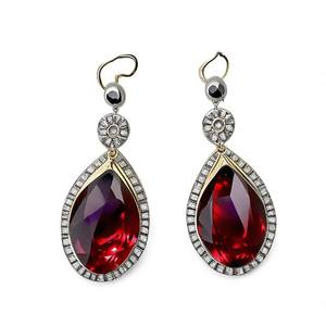 2025 fait à la main naturel grenat pierres précieuses longues boucles d'oreilles mode plaqué or bijoux - Product Image 2