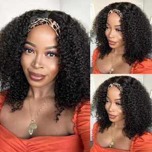 Rizado Onda Diadema Peluca Cabello humano Rizado Ninguno Encaje Diadema Máquina <span class=keywords><strong>Mad</strong></span> Pelucas Cabello virgen brasileño - Product Image 3