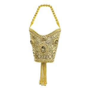 2024 Latest Beaded Metal Ladies Purse Handbag with <b>Pearl</b> Decoration Open Closure From India at Wholesale Price - Product Image 1