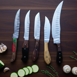 Ensemble de couteaux de chef professionnels, forgés à la main en acier au carbone, 5 pièces, plusieurs tailles et couleurs, ambidextre, durable, en acier inoxydable - Product Image 3