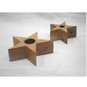 Lanterne décorative support en bois brun poli chauffe-plat en forme d'étoile bougeoir Noël et mariage - Product Image 6