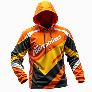 เสื้อฮู้ดดี้โอเวอร์ไซส์ ทนทาน สตรีทแวร์แบบสั่งทำพิเศษสำหรับผู้ชาย พิมพ์ลายแบบซับลิเมชั่น ผ้าโพลีเอสเตอร์ 100% ผสมผ้าฝ้ายพื้นฐาน สไตล์คนเมือง - Product Image 4