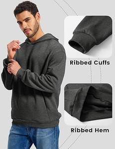 Sudadera con Capucha Extra Grande Estilo Retro Lavado Vintage Negra Unisex con Bolsillo - Product Image 4