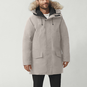 High Quality Custom Made Autumn Men's Windproof Cotton Filled Thick Parka Jacket with <b>Stand</b> Collar Canvas Front - Product Image 4